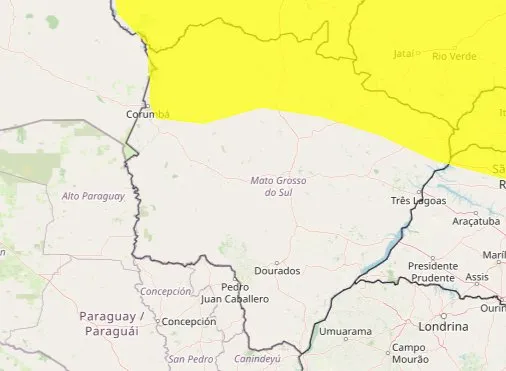Chuva forte pode atingir 21 municípios de MS; confira a lista