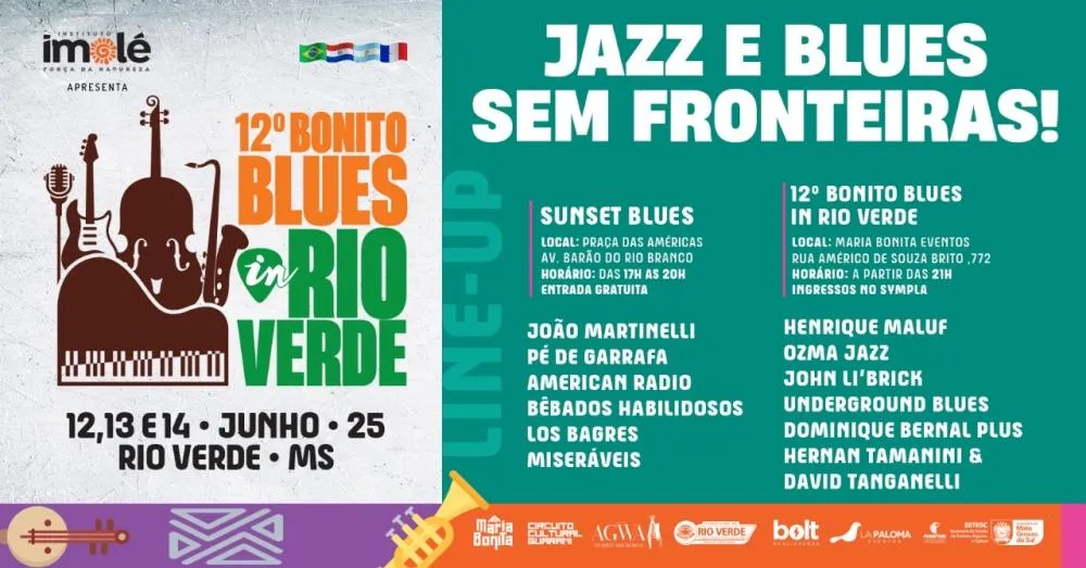Bonito Blues Festival volta a Rio Verde com shows nacionais e internacionais em três dias de pura música
