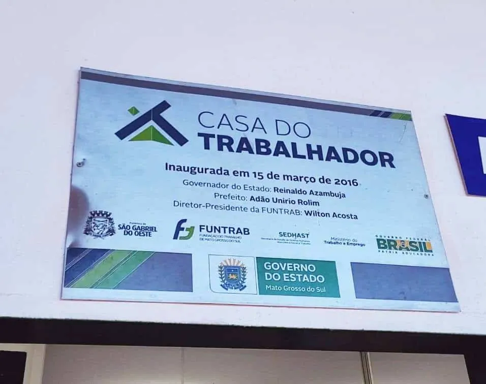 Casa do Trabalhador oferece 38 vagas de emprego nesta segunda em São Gabriel do Oeste