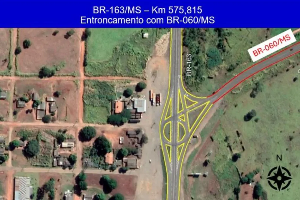 ANTT divulga obras para o entroncamento da BR-163 com a BR-060