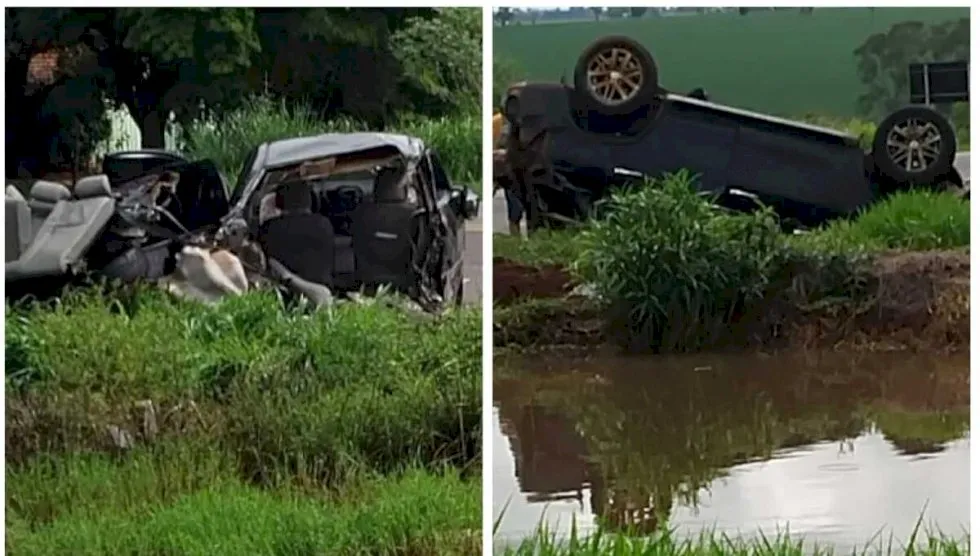 Corolla parte ao meio e Hilux capota após batida na BR-163