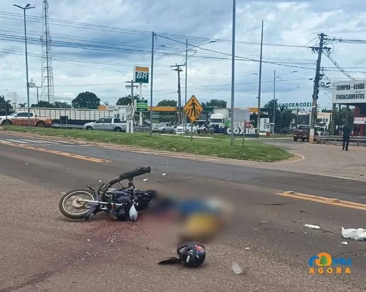 Motociclista Morre em Grave Acidente com Carreta na BR-163, em Coxim