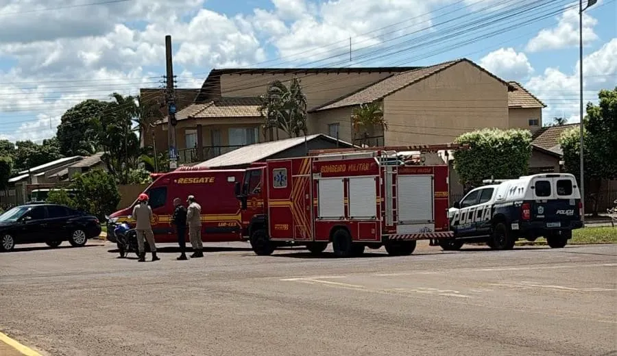Mulher fica ferida em colisão entre motocicletas em São Gabriel do Oeste