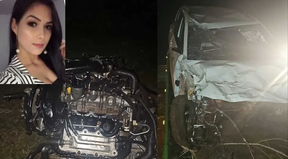 Mulher sobrevive a capotamento em que motor de carro voou na MS-162, em Sidrolândia