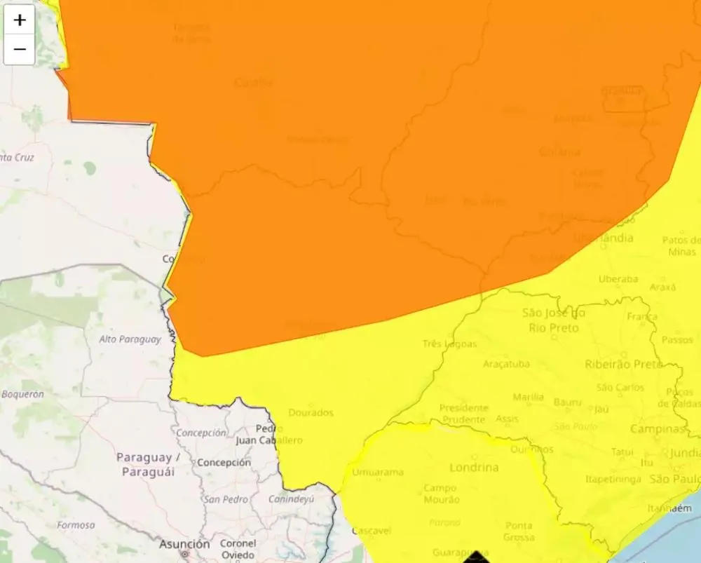 Todas as cidades de MS podem ter tempestades nesta quinta-feira