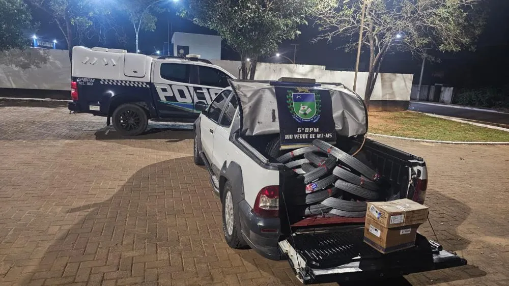 Polícia Militar de Rio Verde (MS) intercepta veículo com carga de suposto golpe aplicado contra comércio de Coxim (MS)