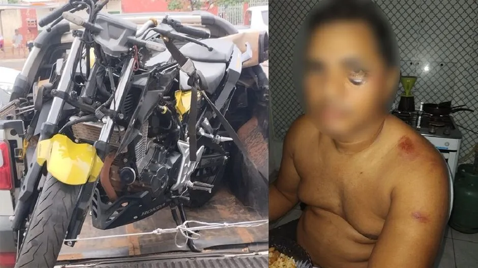 Motorista tem moto estraçalhada por caminhão e pede ajuda para conserto em Campo Grande