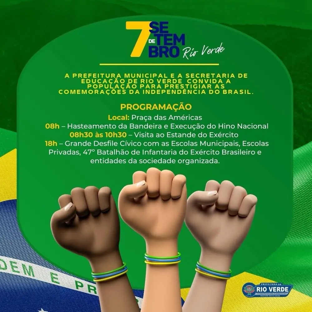Rio Verde de Mato Grosso prepara programação especial para o Dia da Independência