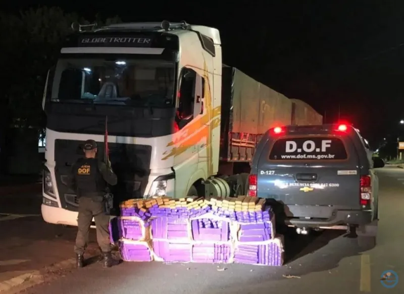 DOF apreende em Rio Verde mais de meia tonelada de maconha transportada em caminhão