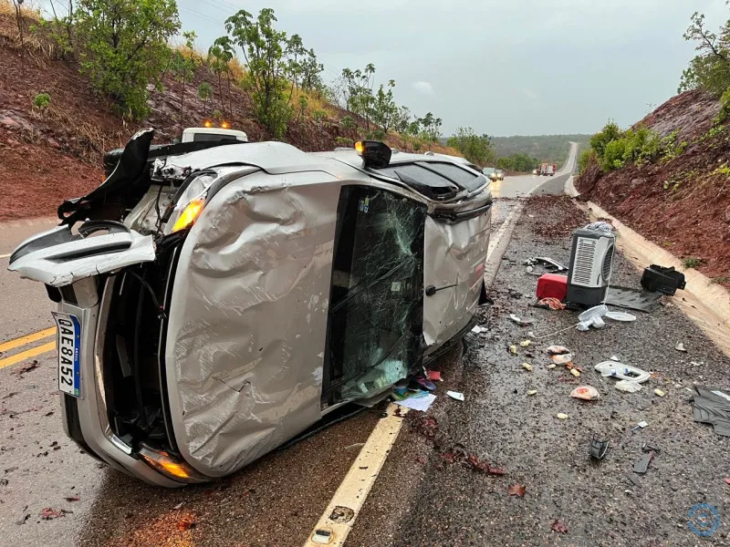 Três pessoas ficam feridas em grave acidente entre Coxim e Alcinópolis