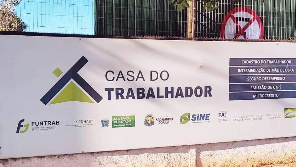 São Gabriel do Oeste tem 71 vagas de emprego disponíveis; confira as oportunidades