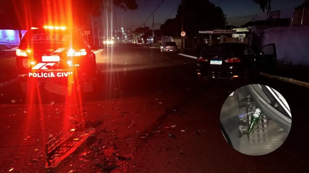 Bêbado, motorista bate em viatura policial e é preso na Manoel da Costa Lima