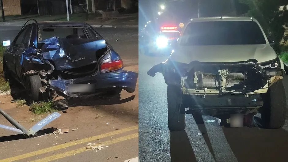 Empresário bêbado perde controle de caminhonete e bate em carro e motos no Nova Lima