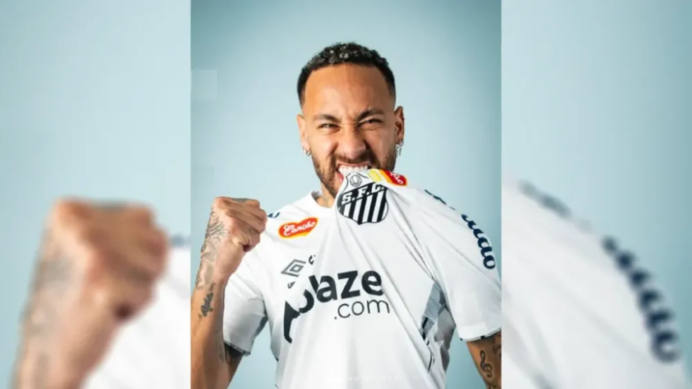 Neymar chega de helicóptero para primeiro treino em seu retorno ao Santos