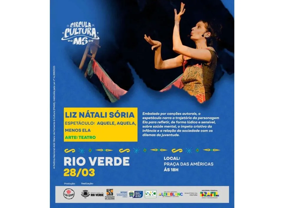 Praça das Américas em Rio Verde recebe espetáculo teatral gratuito sobre saúde mental e juventude