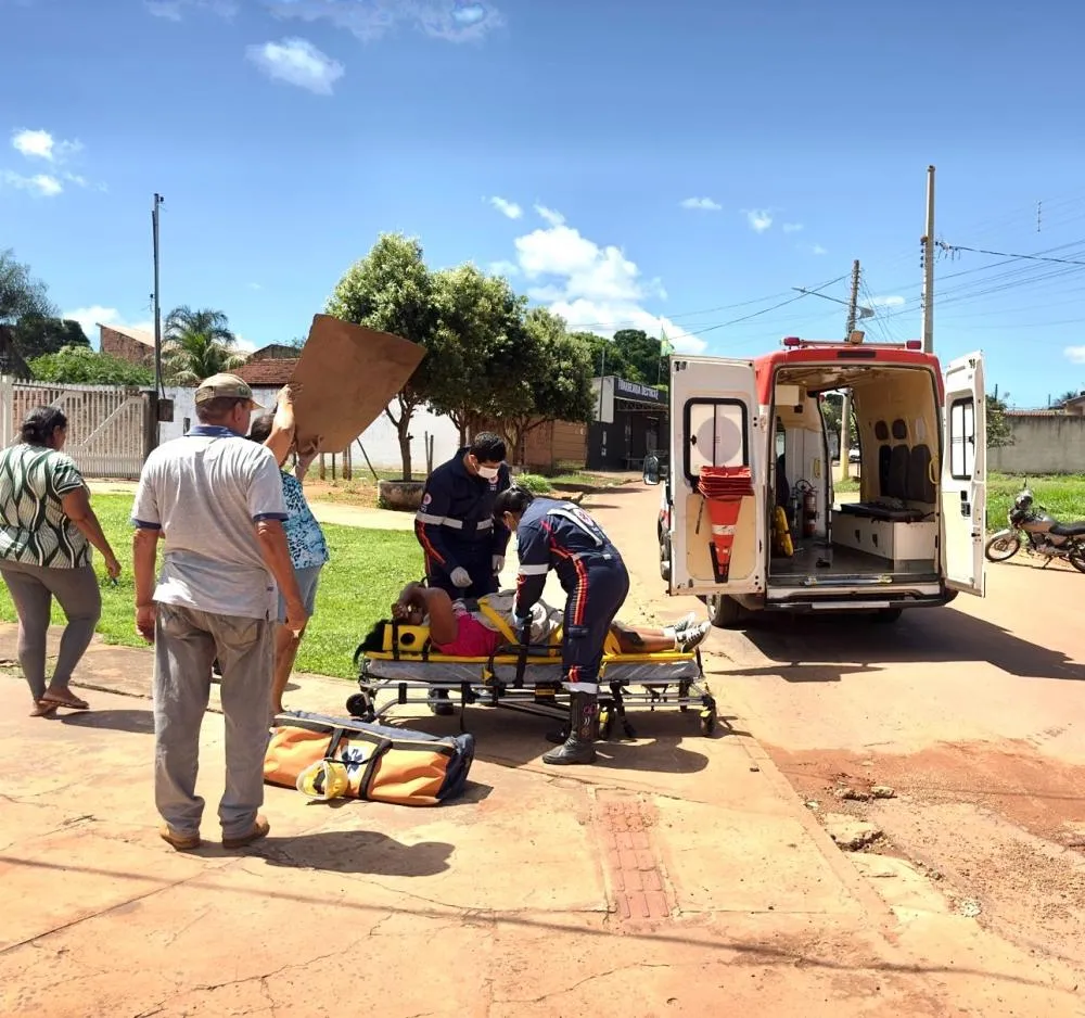 Mulher sofre queda de bicicleta após falha no freio em Rio Verde
