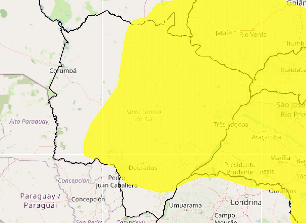 Inmet emite alerta de tempestade para 70 cidades de MS; Rio Verde e Coxim estão na lista