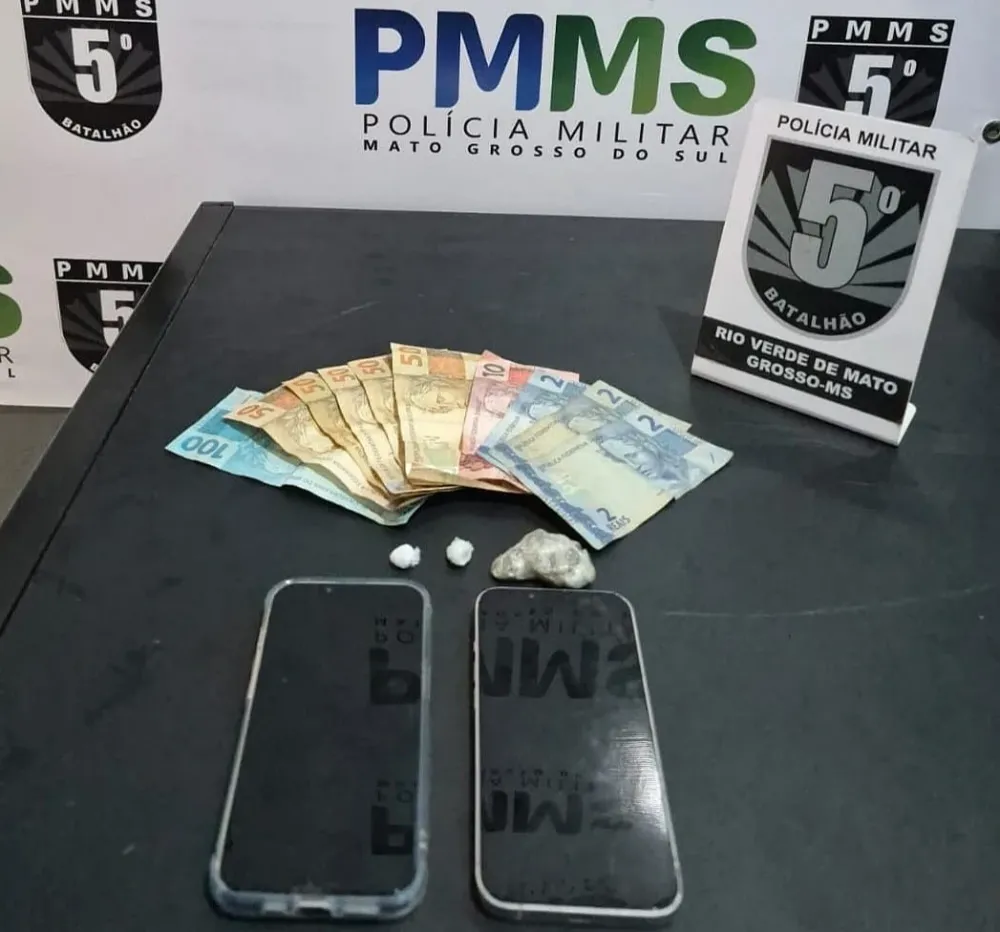 PM prende dois suspeitos de realizar “disk entrega” de drogas em Rio Verde