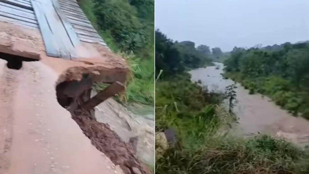 MS reconhece emergência após temporal destruir ponte e estradas em Anaurilândia