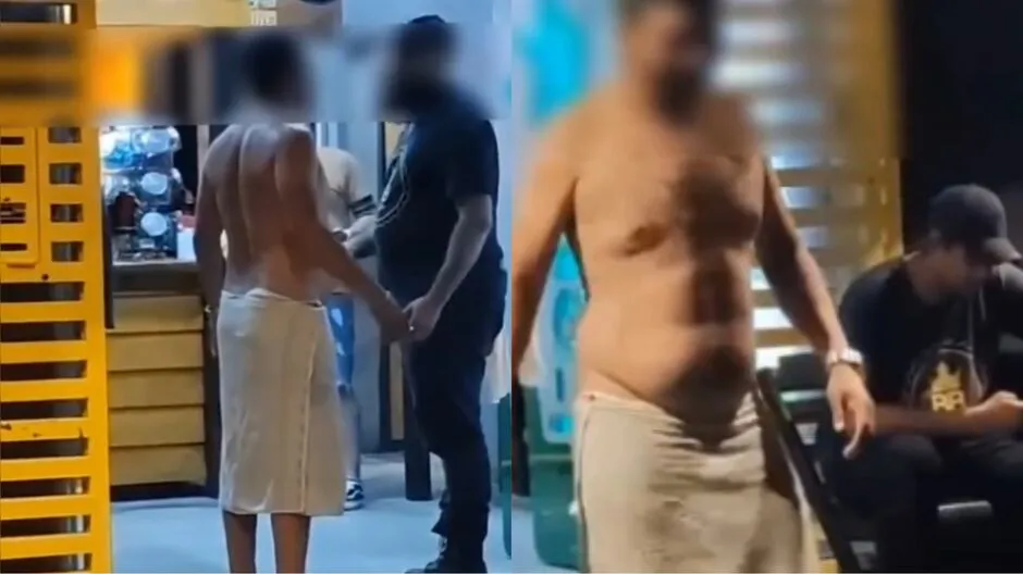 Homem é barrado ao tentar entrar só de toalha em estabelecimento na Bom Pastor