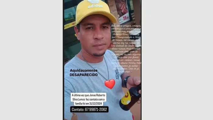 Família procura por homem desaparecido em São Gabriel do Oeste desde dezembro de 2024
