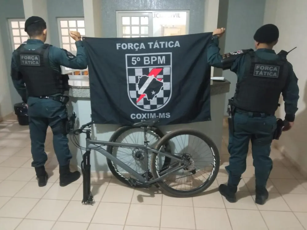POLÍCIA MILITAR RECUPERA BICICLETA FURTADA EM MENOS DE 24 HORAS E PRENDE AUTOR POR RECEPTAÇÃO EM COXIM