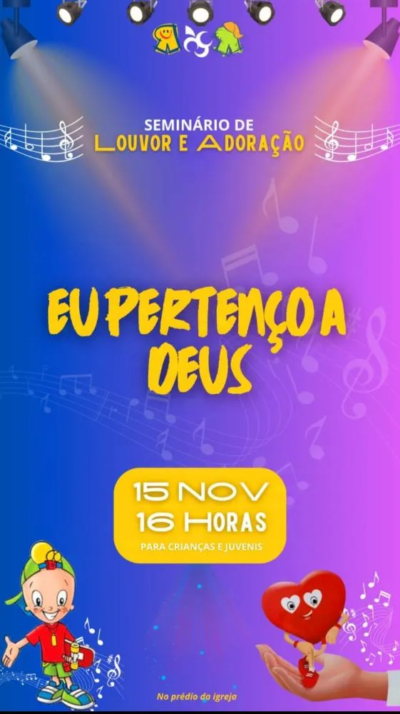 Igreja Videira de Rio Verde promove seminário de louvor e adoração para crianças em novembro