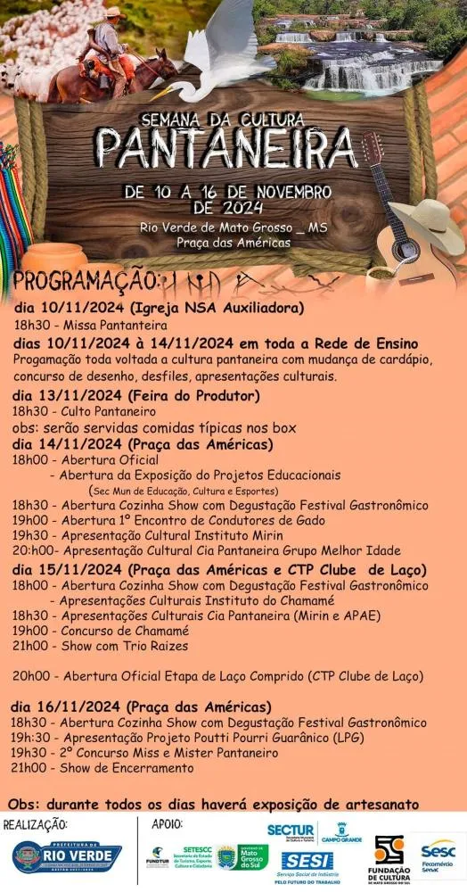 Semana da Cultura Pantaneira celebra tradição em Rio Verde de Mato Grosso